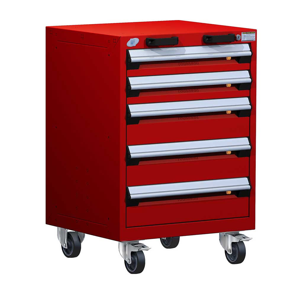 24" Mobile 5-Drawer HDR Steel Cabinet on 4" Casters HDC-R5BCG-3055