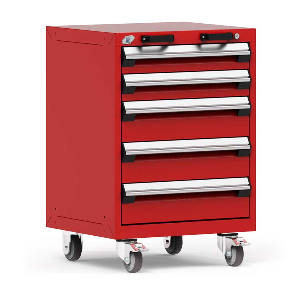 24" Mobile 5-Drawer HDR Steel Cabinet on 4" Casters HDC-R5BCD-3055
