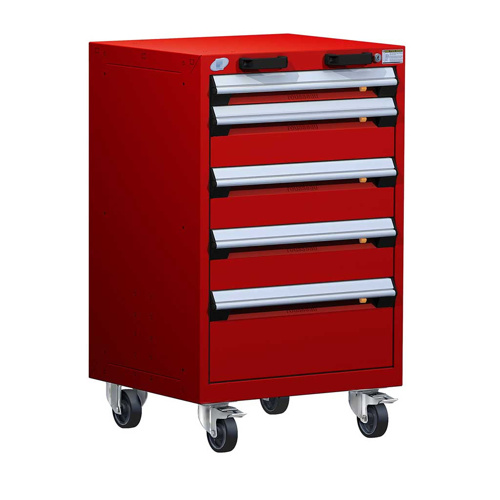 24" Mobile 5-Drawer HDR Steel Cabinet on 4" Casters HDC-R5BCG-3401
