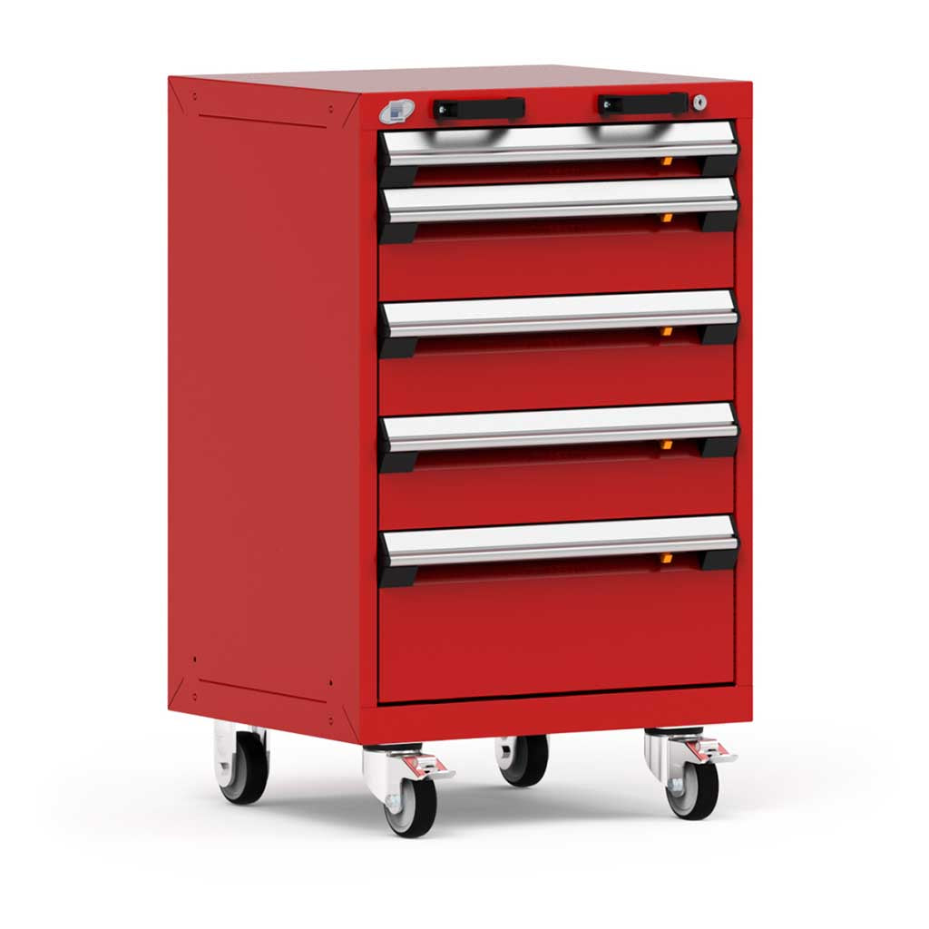24" Mobile 5-Drawer HDR Steel Cabinet on 4" Casters HDC-R5BCD-3401