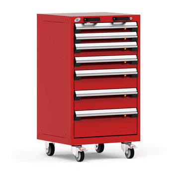 24" Mobile 7-Drawer HDR Steel Cabinet on 4" Casters HDC-R5BCD-3851