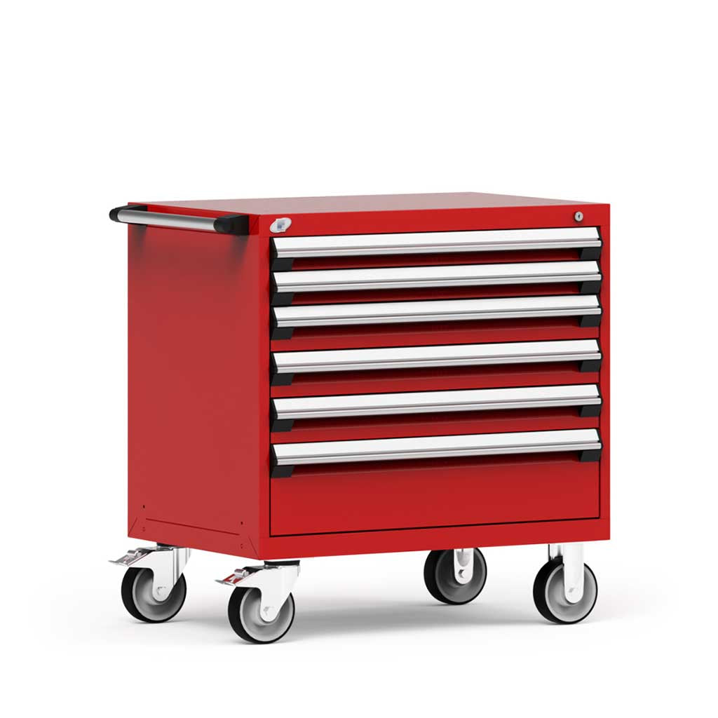 36" Mobile 6-Drawer HDR Steel Cabinet on 6" Casters HDC-R5BEC-3002