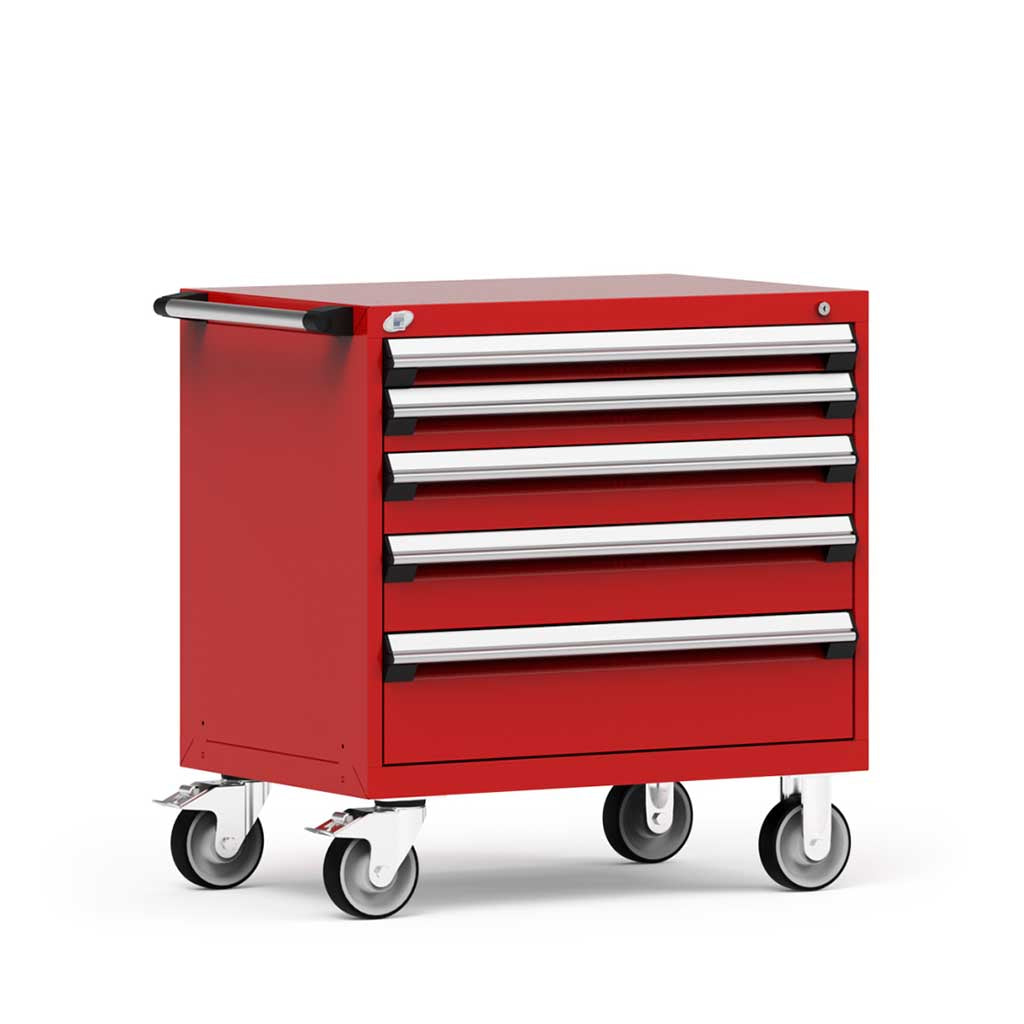 30" Mobile 5-Drawer HDR Steel Cabinet on 6" Casters HDC-R5BDD-3004