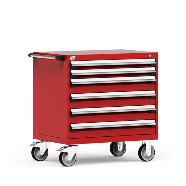 30" Mobile 6-Drawer HDR Steel Cabinet on 6" Casters HDC-R5BDD-3007