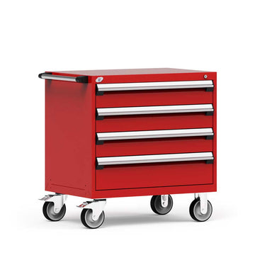 36" Mobile 4-Drawer HDR Steel Cabinet on 6" Casters HDC-R5BEC-3019