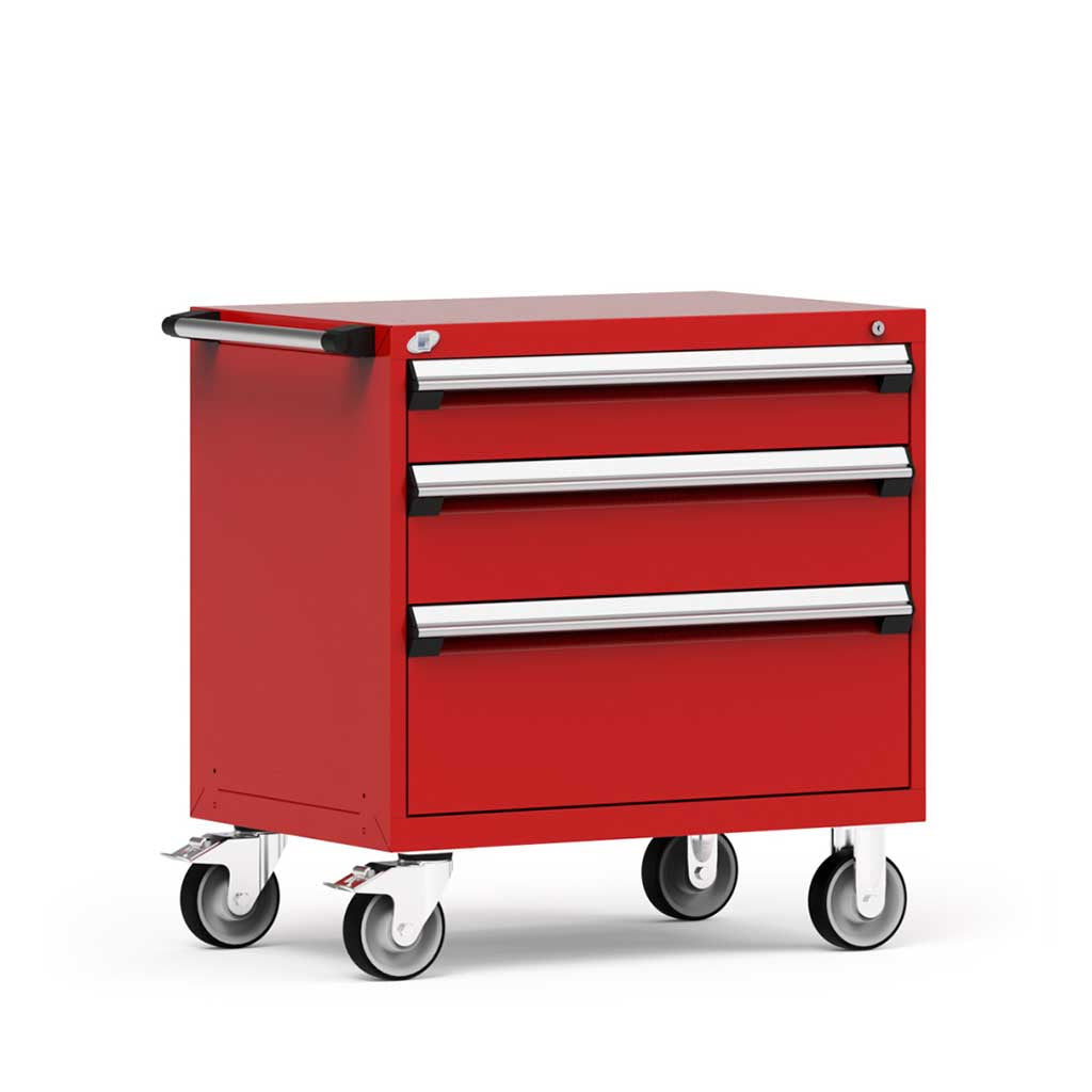 30" Mobile 3-Drawer HDR Steel Cabinet on 6" Casters HDC-R5BDD-3021