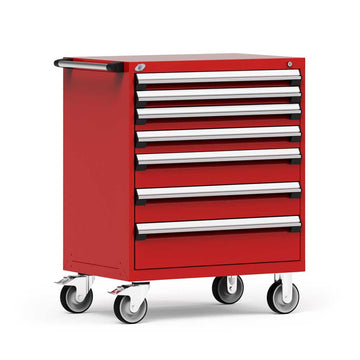 30" Mobile 7-Drawer HDR Steel Cabinet on 6" Casters HDC-R5BDD-3801