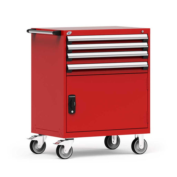 36" Mobile 4-Drawer Door HDR Steel Cabinet on Casters HDC-R5BEE-3806
