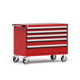 48" Mobile 5-Drawer HDR Steel Cabinet on 6" Casters HDC-R5BHG-3012