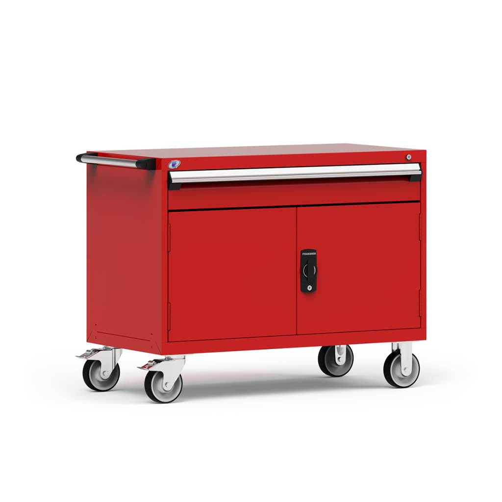 48" Mobile 1-Drawer Door HDR Steel Cabinet on Casters HDC-R5BHE-3014