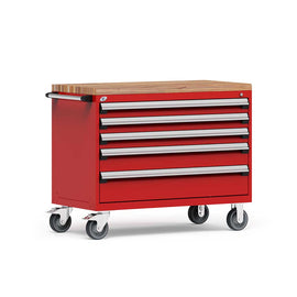 48" Mobile 5-Drawer HDR Steel Cabinet on 6" Casters HDC-R5BHE-3021