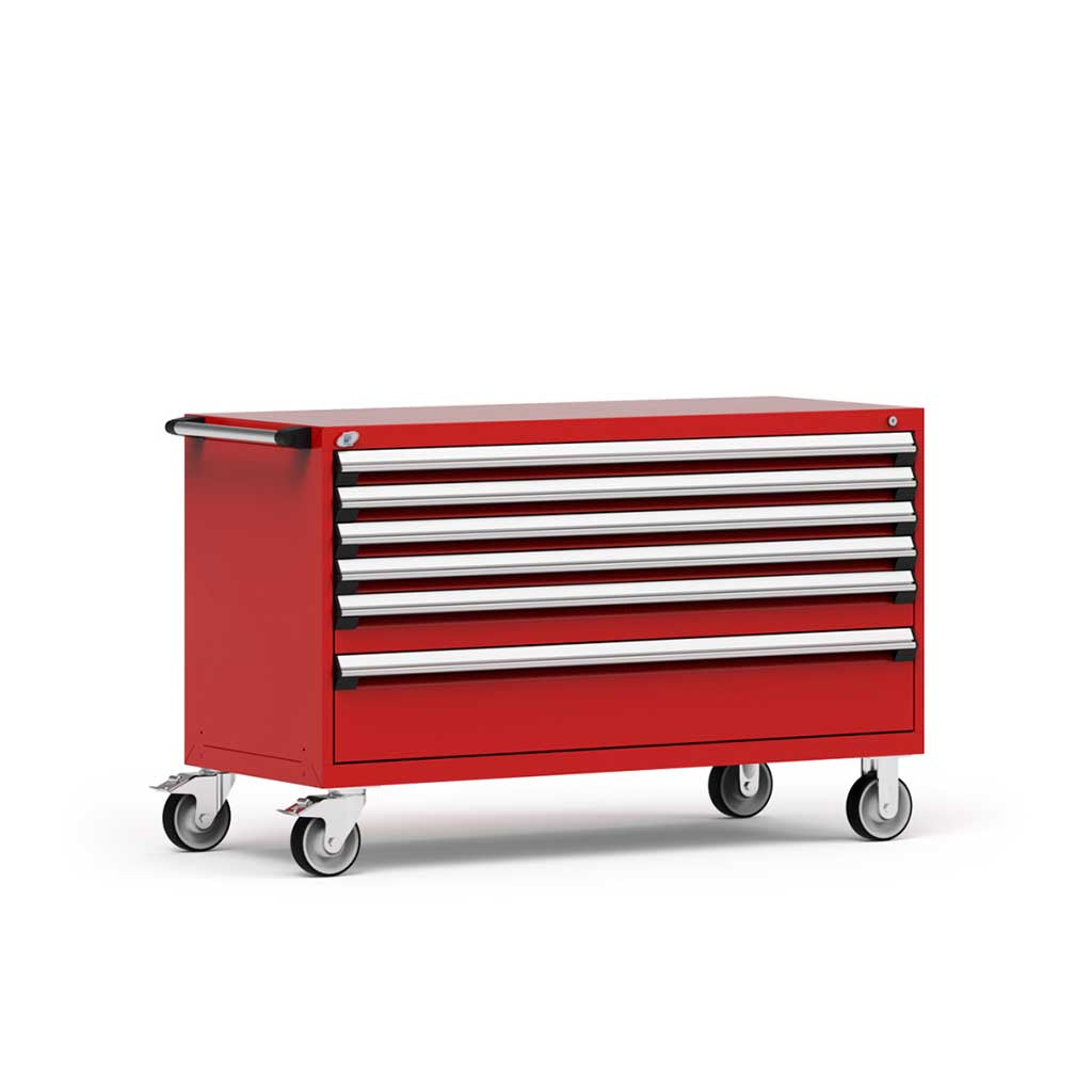 60" Mobile 6-Drawer HDR Steel Cabinet on 6" Casters HDC-R5BKE-3033