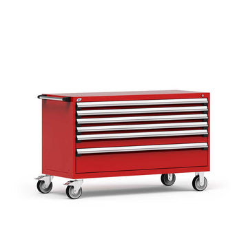 60" Mobile 6-Drawer HDR Steel Cabinet on 6" Casters HDC-R5BKG-3034