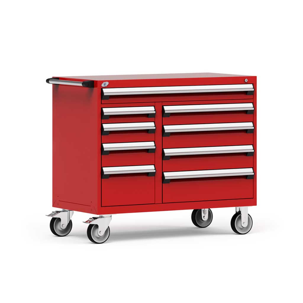 48" Mobile 9-Drawer HDR Steel Cabinet on 6" Casters HDC-R5GHE-3419