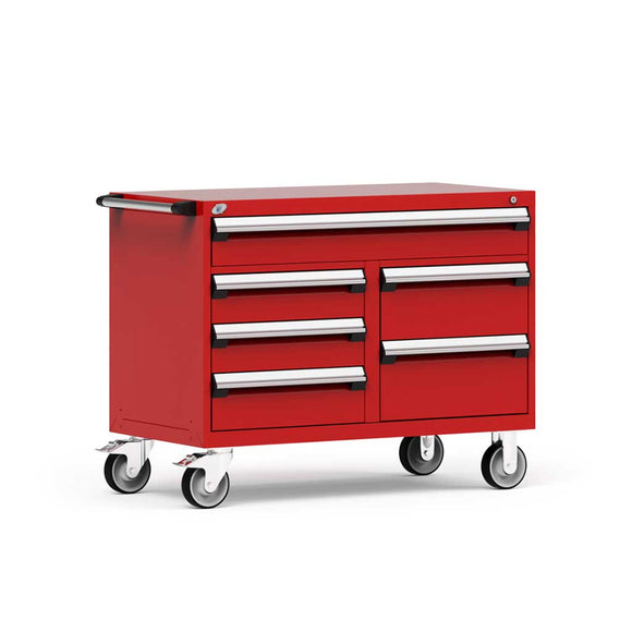 48" Mobile 6-Drawer HDR Steel Cabinet on 6" Casters HDC-R5GHE-3019