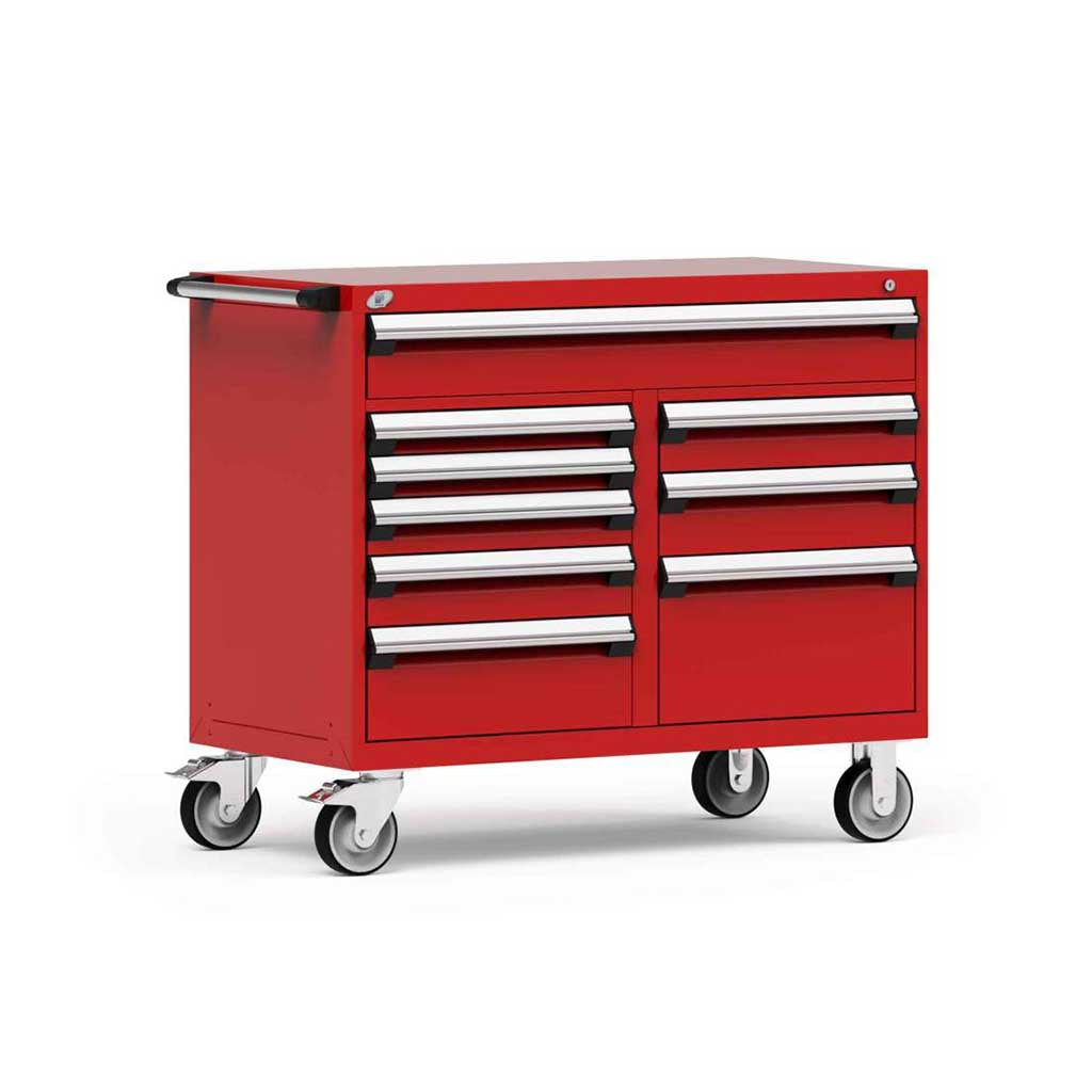 48" Mobile 9-Drawer HDR Steel Cabinet on 6" Casters HDC-R5GHE-3415
