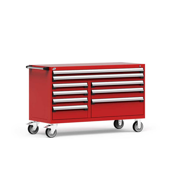 60" Mobile 9-Drawer HDR Steel Cabinet on 6" Casters HDC-R5GKE-3009