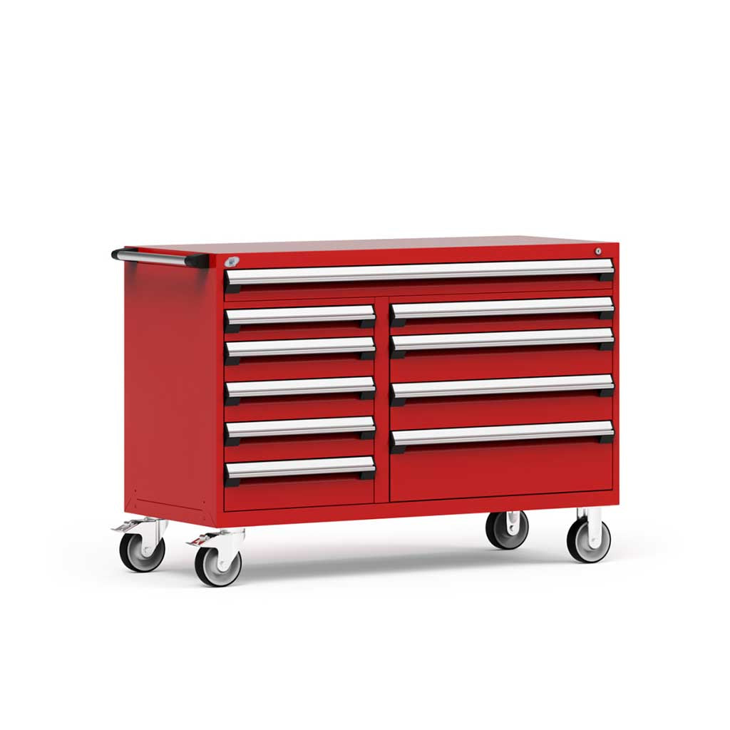 Buy glossy-sapphire-blue 60&quot; Mobile 10-Drawer HDR Steel Cabinet on 6&quot; Casters HDC-R5GKG-3403