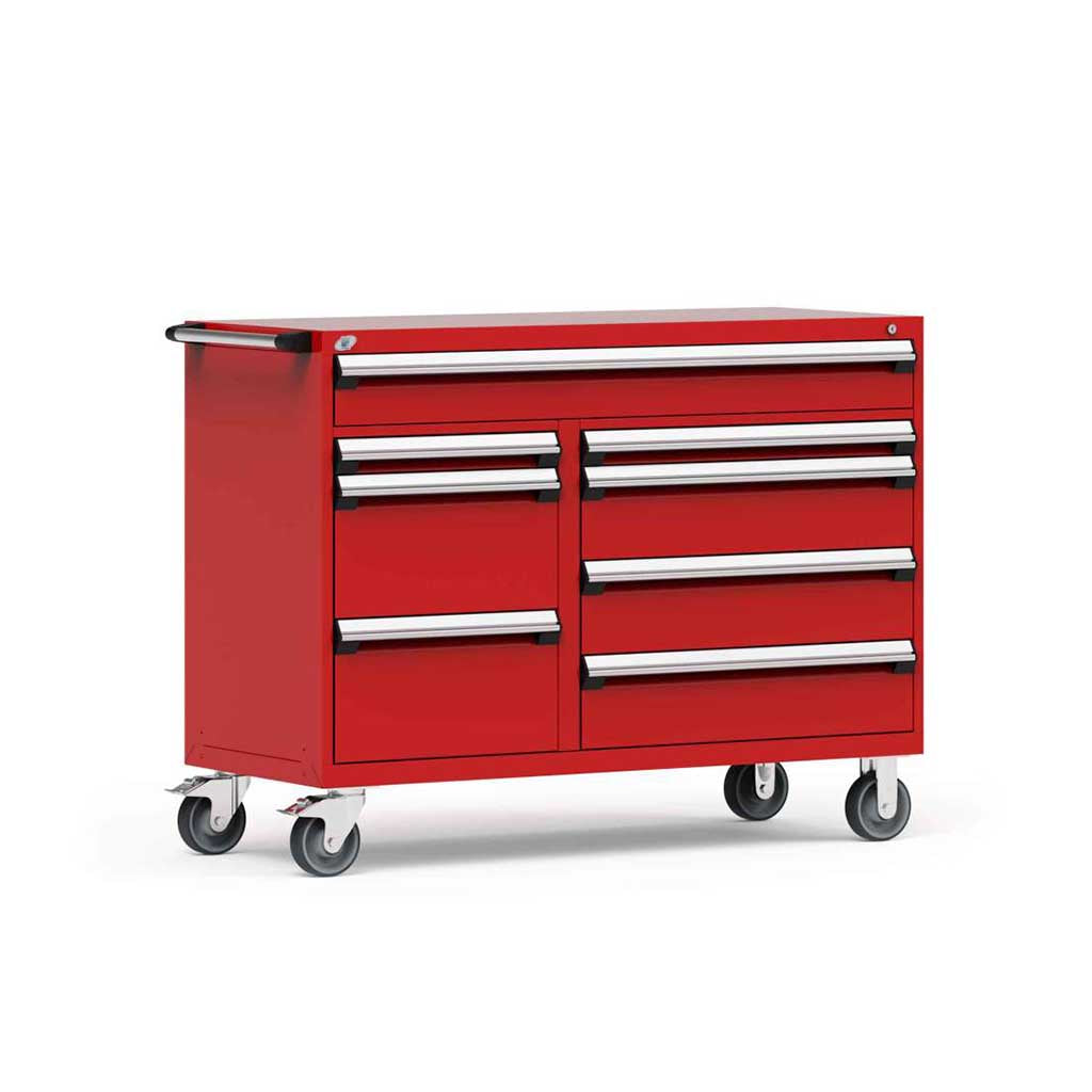 Buy glossy-evergreen 60&quot; Mobile 8-Drawer HDR Steel Cabinet on 6&quot; Casters HDC-R5GKE-3827