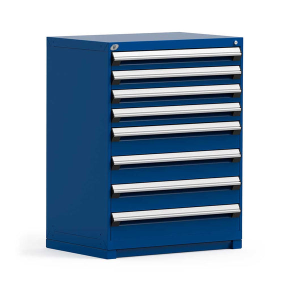 36" 8-Drawer HDR Cabinet with Compartments, Forklift Base HDC-R5AEE-4413-ST055