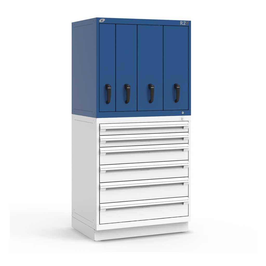 Buy avalanche-blue 36&quot; Vertical 4-Drawer R2V Stackable Cabinet HDC-RL-5HEG30002NA