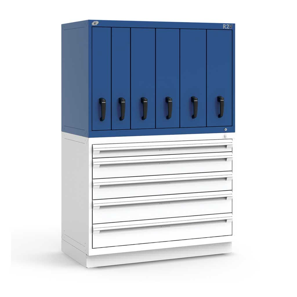 Buy avalanche-blue 48&quot; Vertical 6-Drawer R2V Stackable Cabinet HDC-RL-5HHG30002N