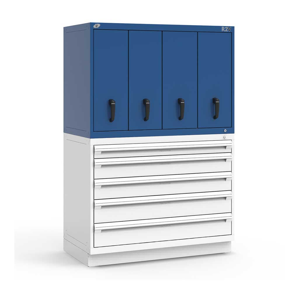 Buy avalanche-blue 48&quot; Vertical 4-Drawer R2V Stackable Cabinet HDC-RL-5HHG30006N