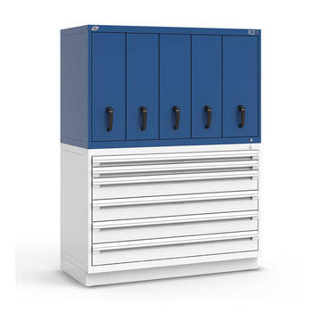 54" Vertical 5-Drawer R2V Stackable Cabinet HDC-RL-5HJE30002N