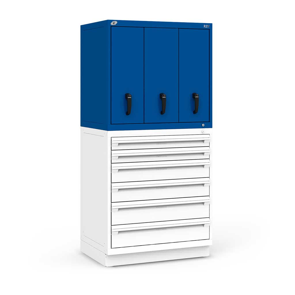 Buy classic-blue 36&quot; Vertical 3-Drawer R2V Stackable Cabinet HDC-RL-5HEG38008NA