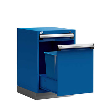 24" Waste Bin Drawer HDR Steel Cabinet, Recessed Base HDC-R5ACG-3418S
