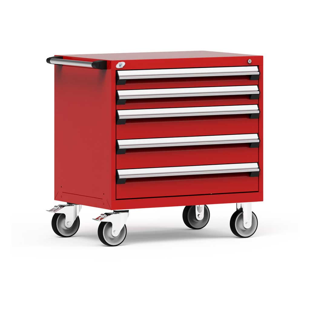 36" Mobile 5-Drawer HDR Steel Cabinet on 6" Casters HDC-R5BEC-3006