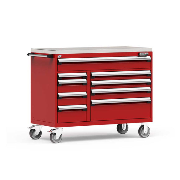 54" Mobile 9-Drawer HDR Steel Cabinet on 6" Casters HDC-R5GJE-3411