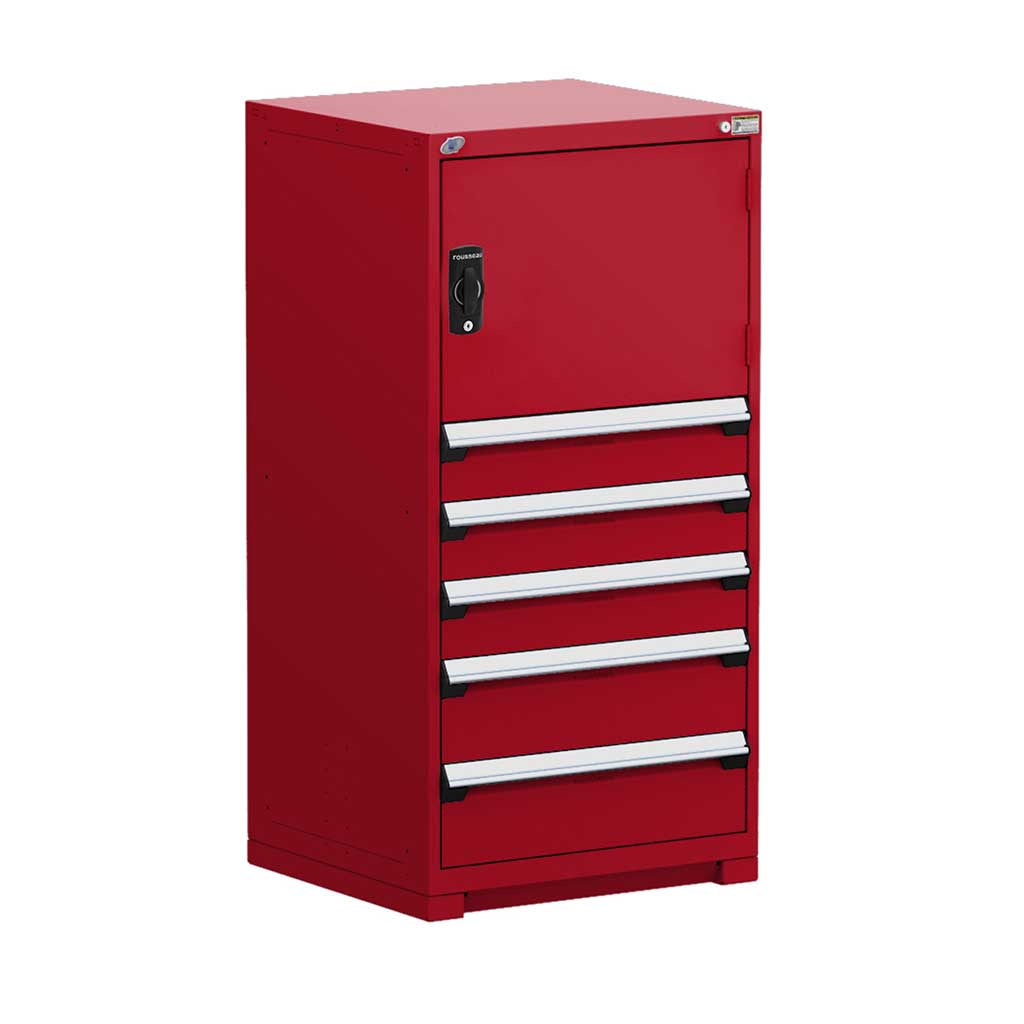 30" HDR Steel 5-Drawer Door Cabinet with Compartments and Forklift Base HDC-R5ADD-5845