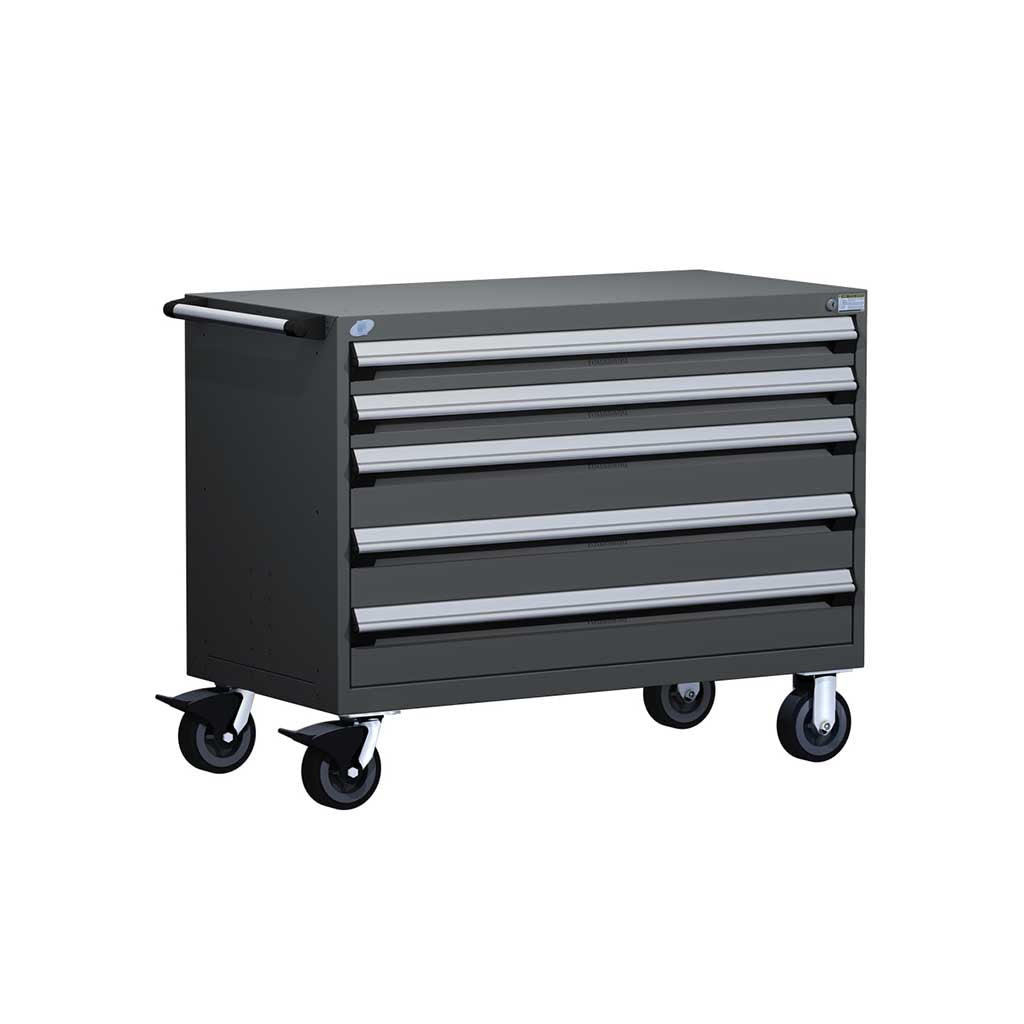 48" Mobile 5-Drawer HDR Steel Cabinet on 6" Casters HDC-R5BHG-3009