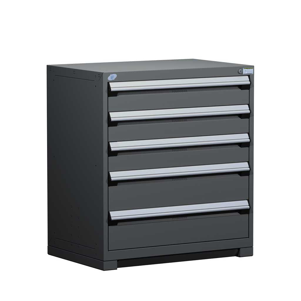 36" 5-Drawer HDR Cabinet with Compartments, Forklift Base HDC-R5AEC-3805