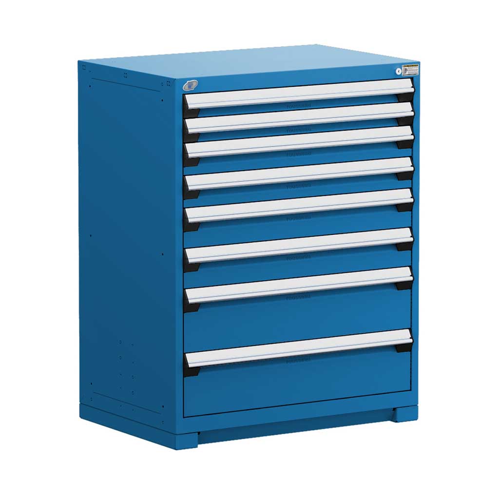 36" 8-Drawer HDR Cabinet with Compartments, Forklift Base HDC-R5AEC-4415